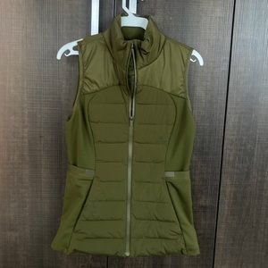 Like New Lululemon Down For It All Vest, Sz. 6 - Olive Green